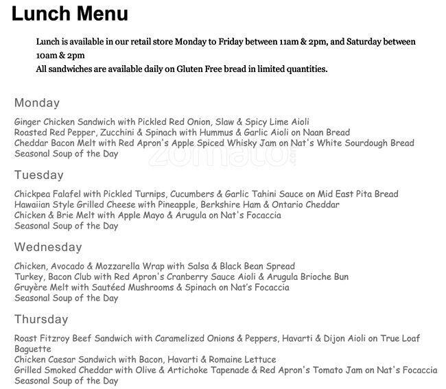 Menu of Red Apron photo3