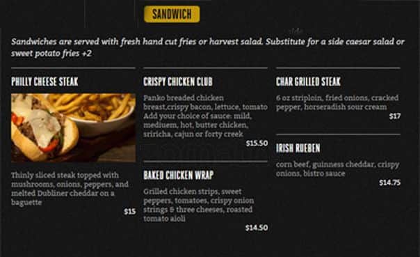 Menu of Failte Irish Pub photo5