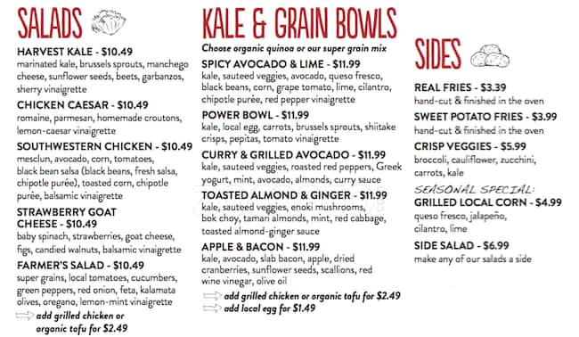 Menu of b.good photo2