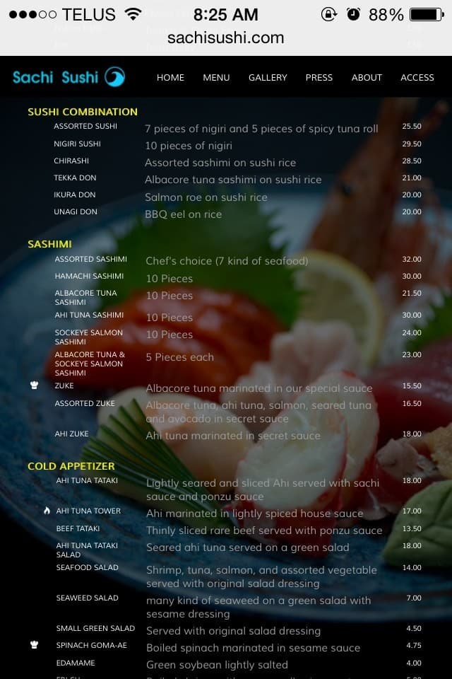 Menu of Sachi Sushi photo4
