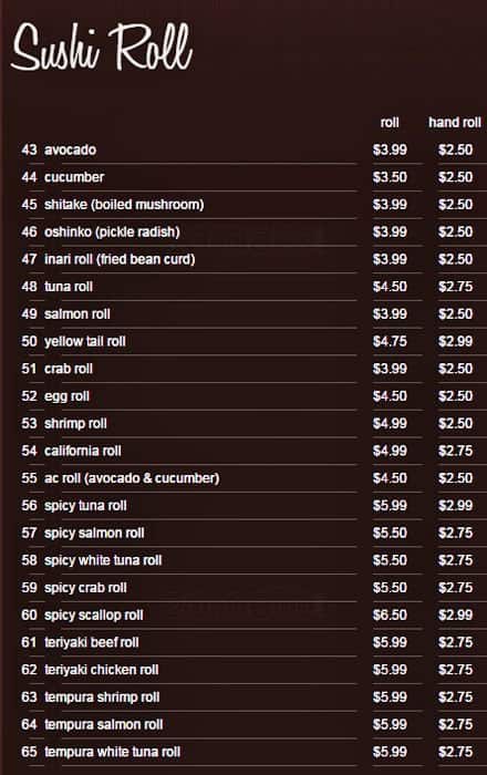 Menu of Sushi T&T photo6