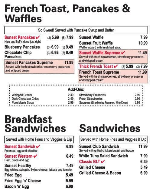 Menu of Sunset Grill photo4