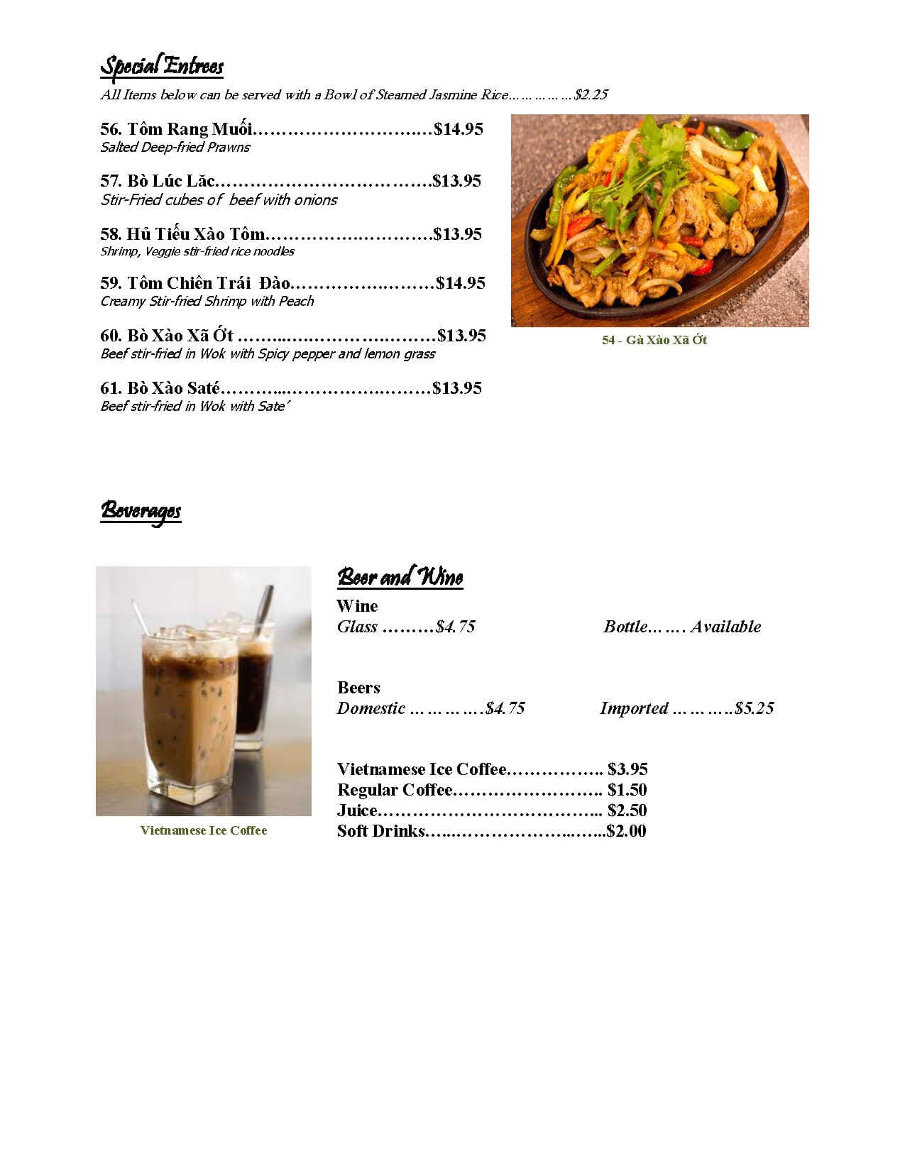 Menu of Thanh Da Restaurant photo5