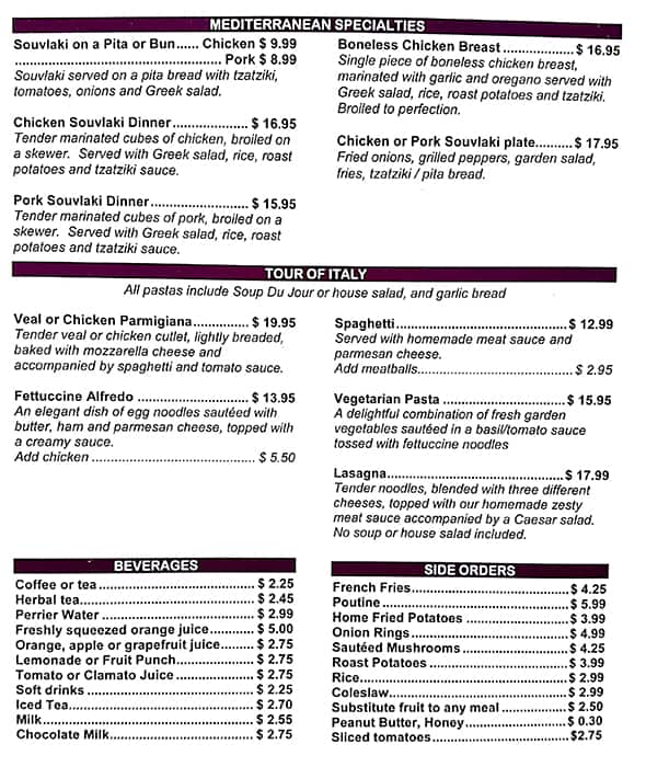Menu of Valley Fields Restaurant photo3