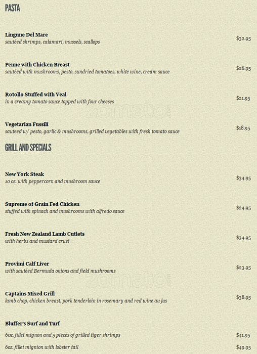 Menu of Bluffer’s Park photo6