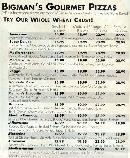 Menu of Bigman’s Family Dining photo4