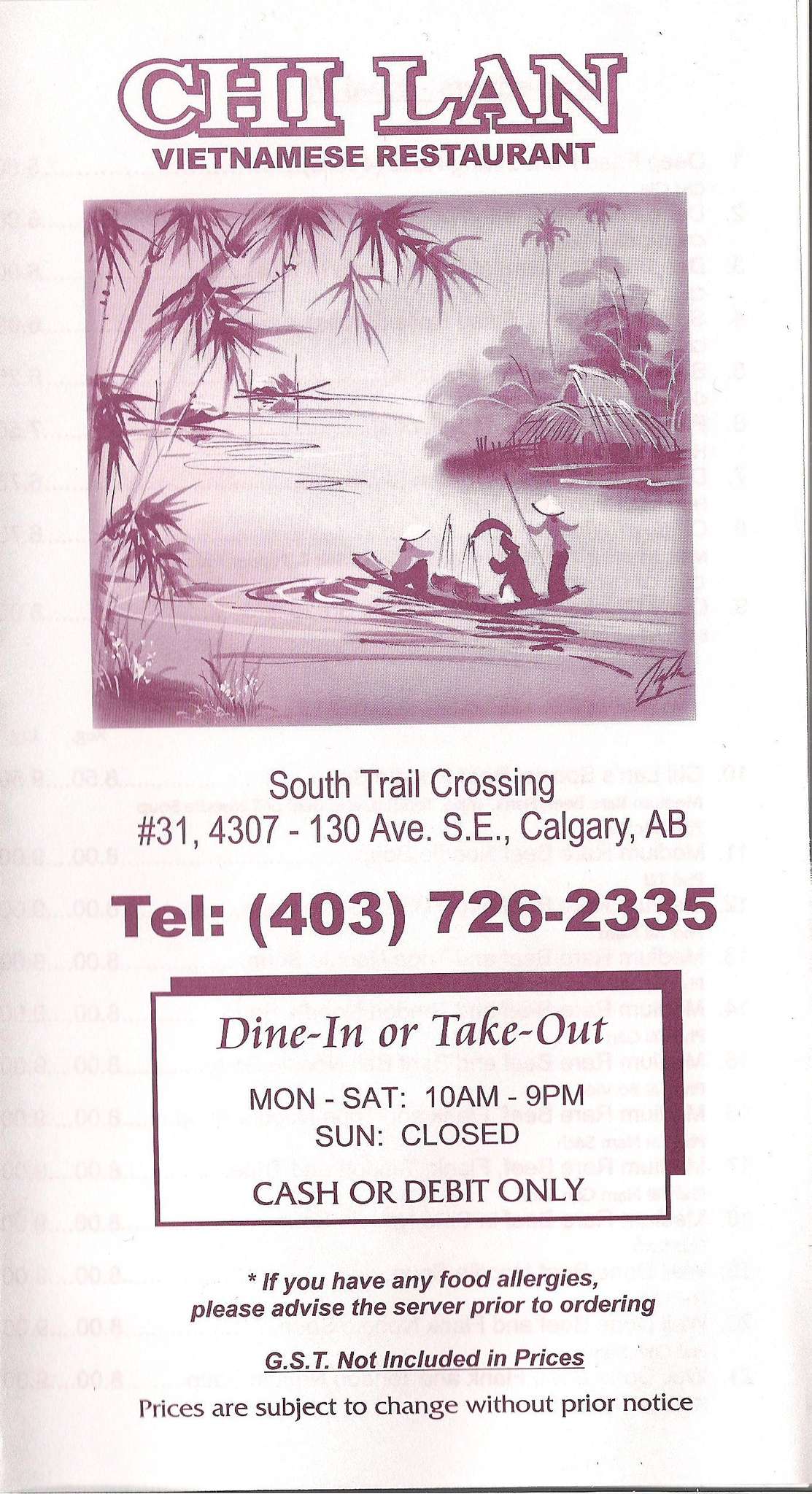 Menu of Chi Lan Vietnamese Restaurant photo2