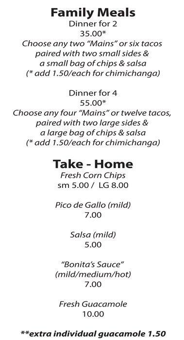 Menu of Bonita’s Cantina photo3