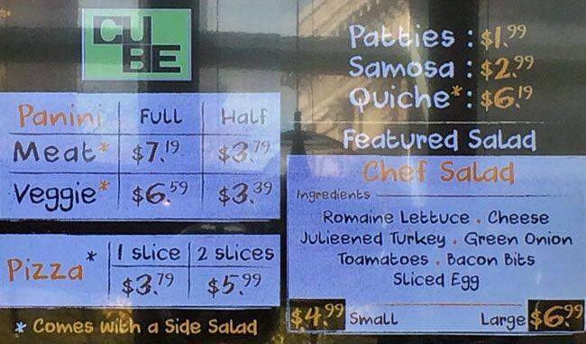 Menu of The Cube Café photo2