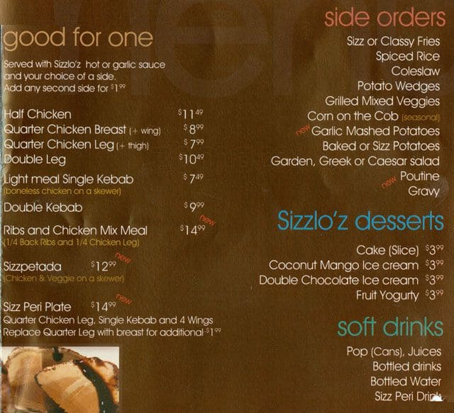 Menu of Sizzlo’z photo4