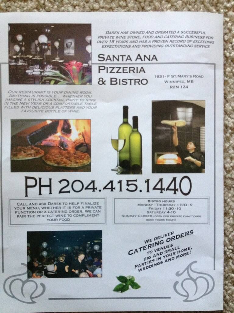 Menu of Santa Ana Pizzeria and Bistro photo5