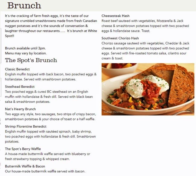 Menu of White Spot photo3