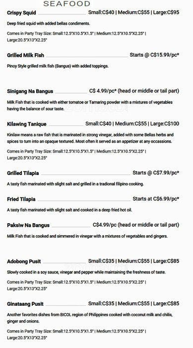 Menu of Bella’s Lechon photo11