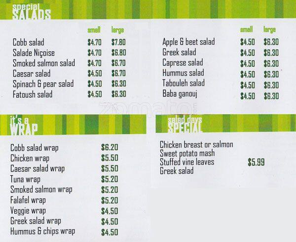 Menu of Salad Days photo6