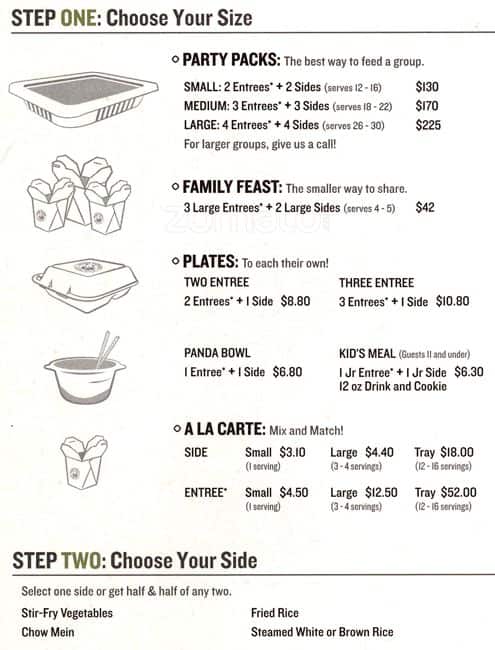 Menu of Panda Express photo2