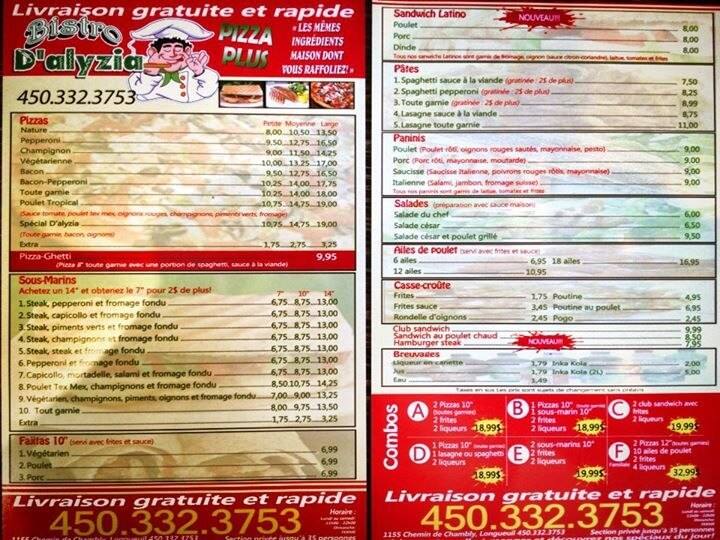 Menu of Bistro D’alyzia photo2