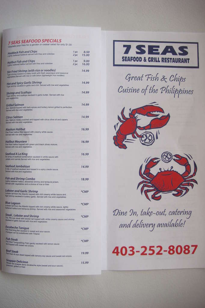 Menu of 7 Seas Seafood & Grill Restaurant photo2