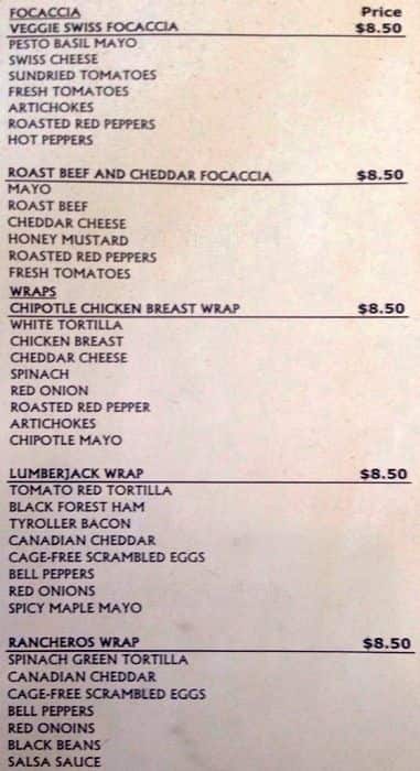 Menu of Rocanini Coffee Roasters photo3