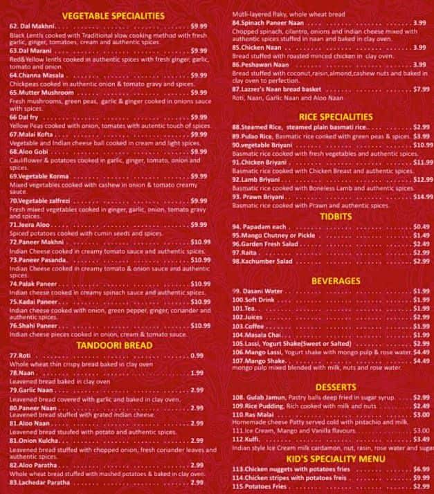 Menu of Lazzez’s Grill photo4