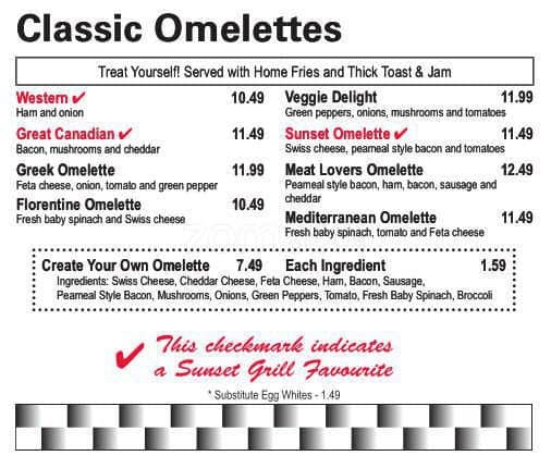 Menu of Sunset Grill photo3