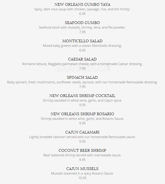 Menu of New Orleans Seafood & Steakhouse photo2
