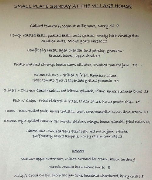 Menu of The Village House photo3