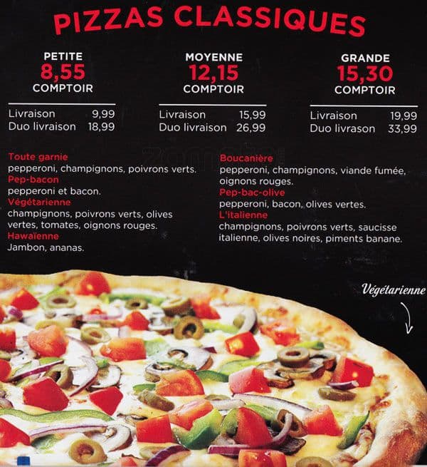 Menu of Pizza La Différence photo4