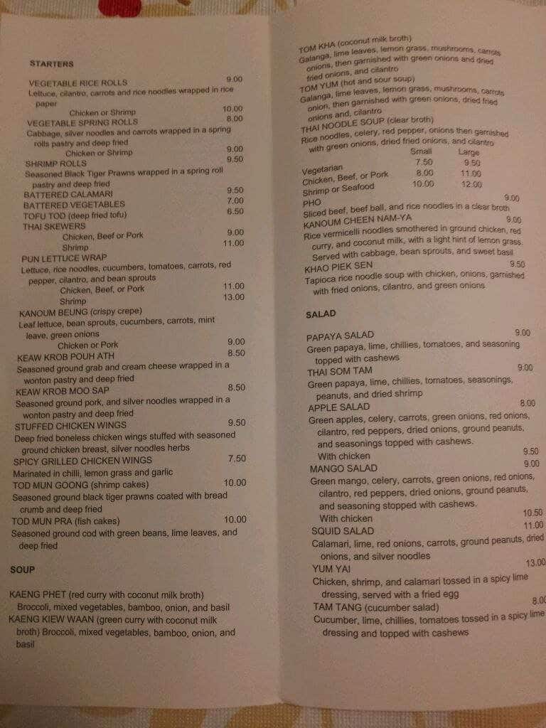 Menu of Sukhothai photo2