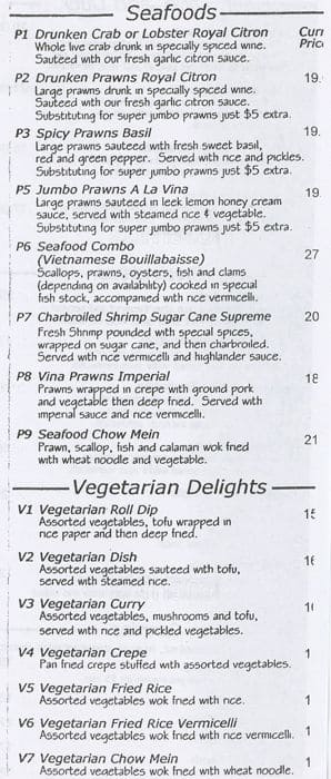 Menu of Vina Vietnamese photo3