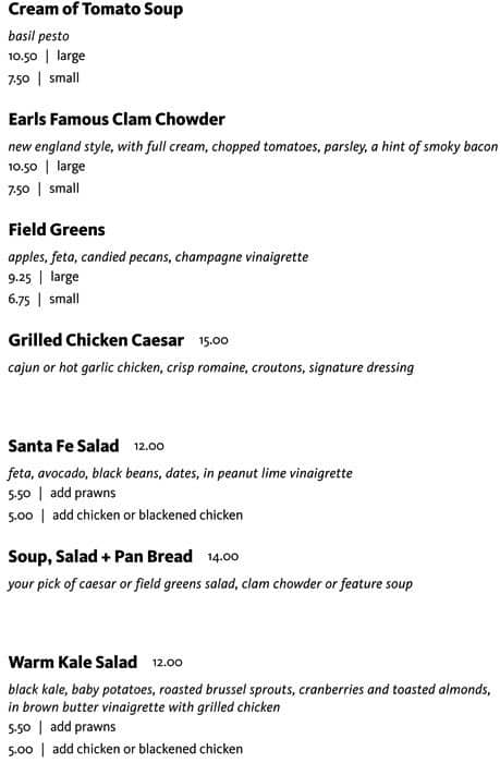 Menu of Earls photo5
