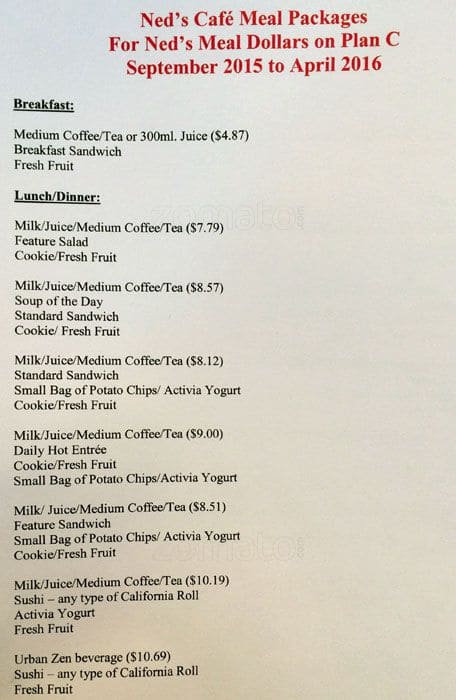 Menu of Ned’s Cafe photo2