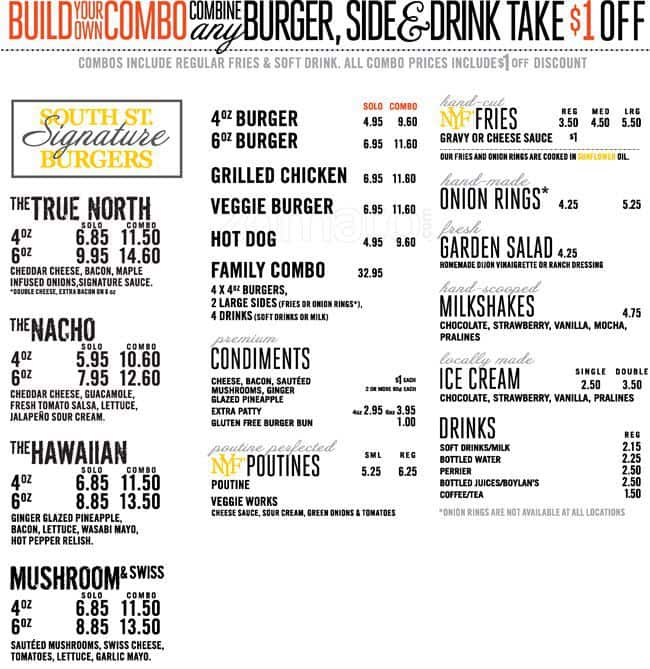 Menu of South St. Burger photo2