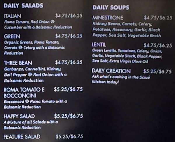 Menu of Sciue photo5