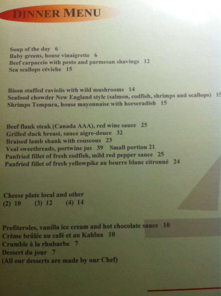 Menu of Cafe Bistro Du Cap photo2
