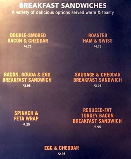 Menu of Starbucks photo4