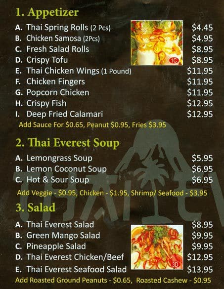 Menu of Thai Everest photo2