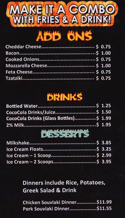 Menu of Kips Flaming Burgers photo3