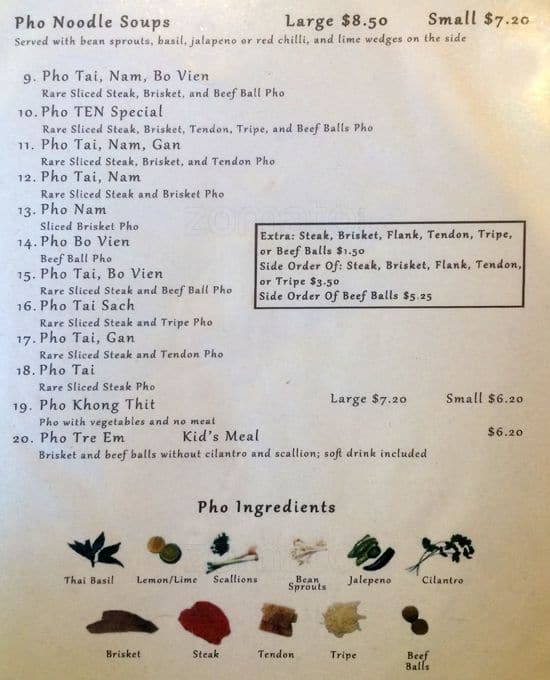 Menu of Pho TEN photo3