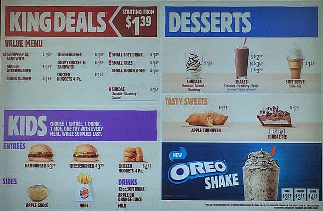 Menu of Burger King photo5