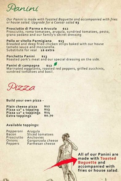 Menu of Tre Ristorante Italiano photo4