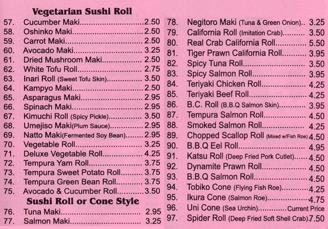 Menu of Sushi Hachi photo3