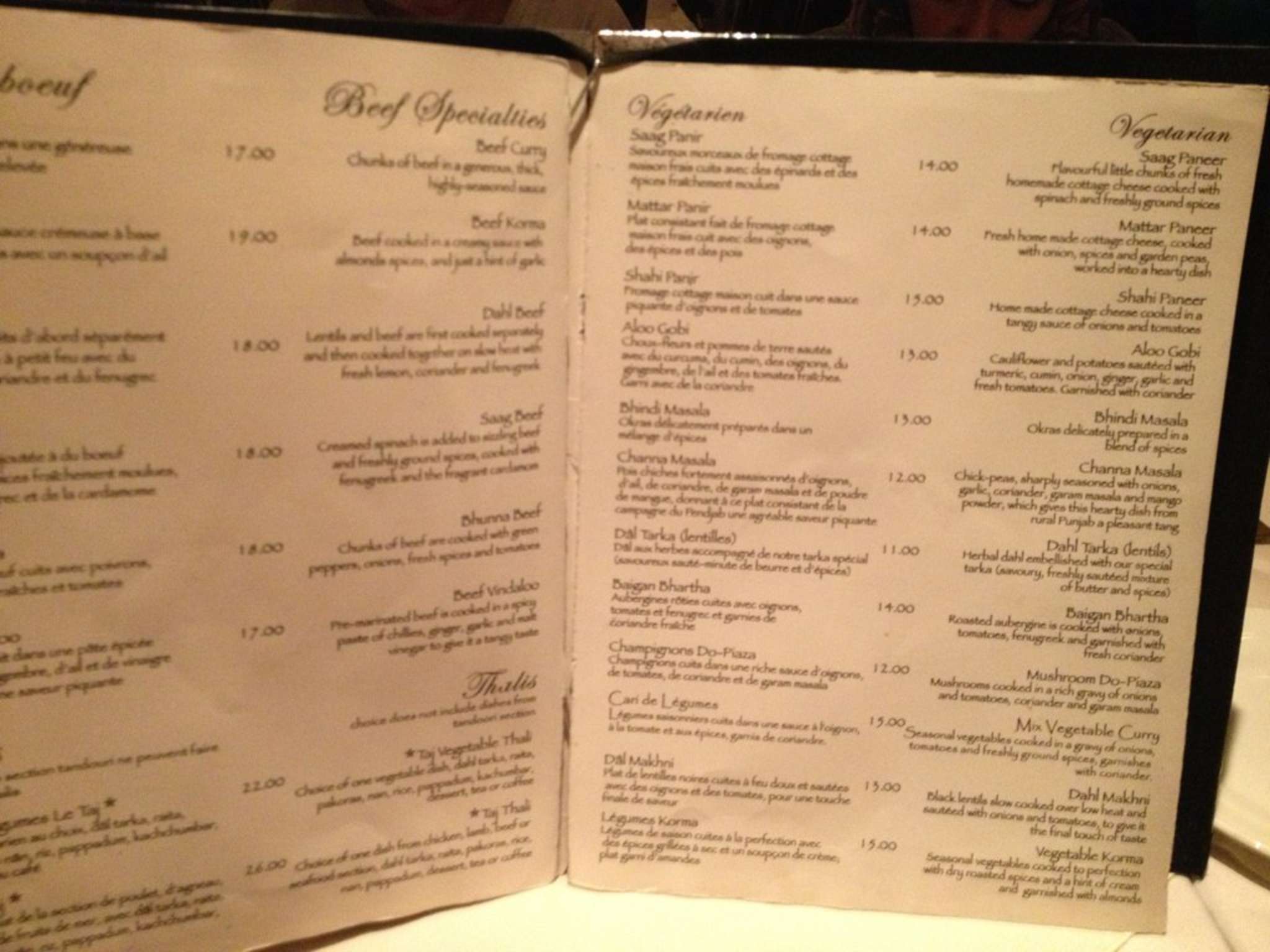 Menu of Le Taj photo7
