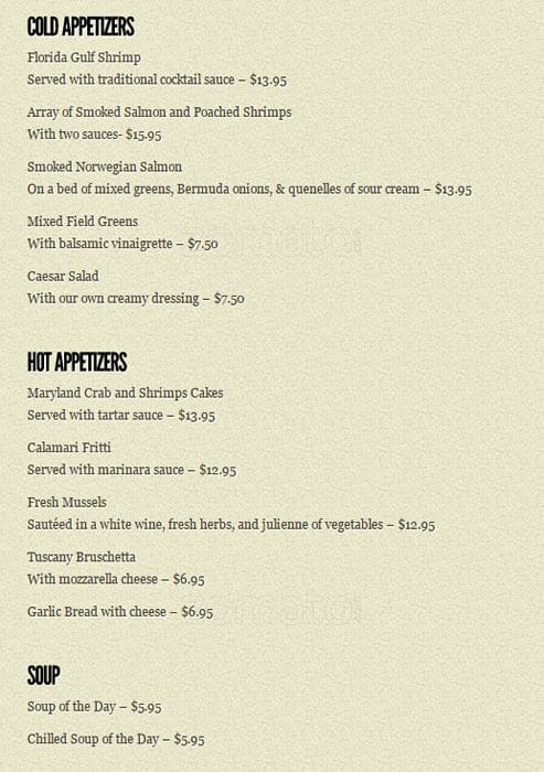 Menu of Bluffer’s Park photo2