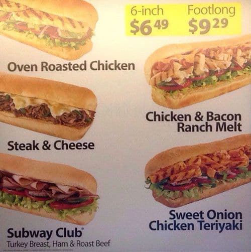 Menu of Subway photo7