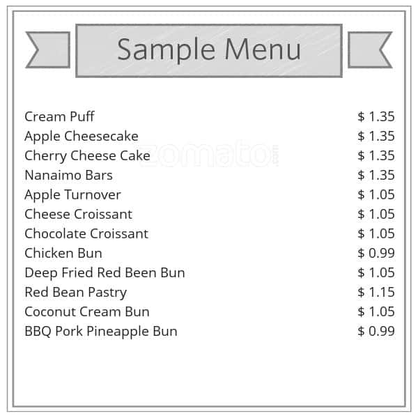 Menu of 1st Avenue Bakery photo2