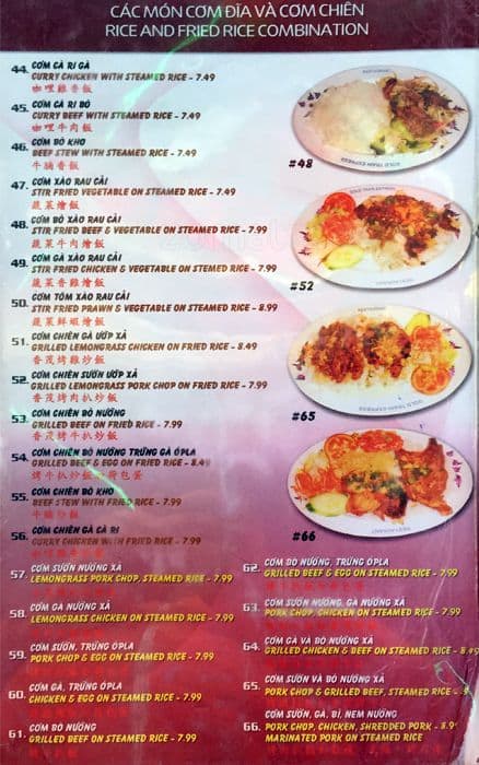 Menu of Gold Train Express Vietnamese photo4