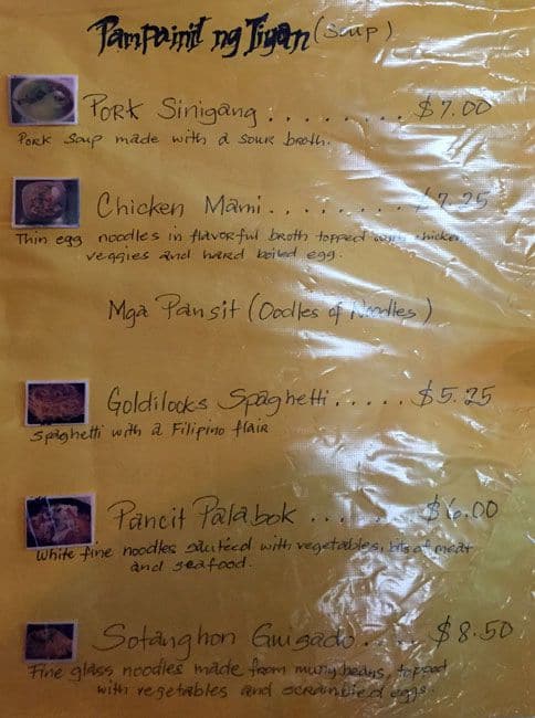 Menu of Goldilocks photo2