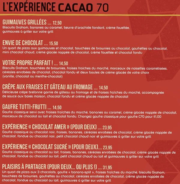 Menu of Cacao 70 photo11