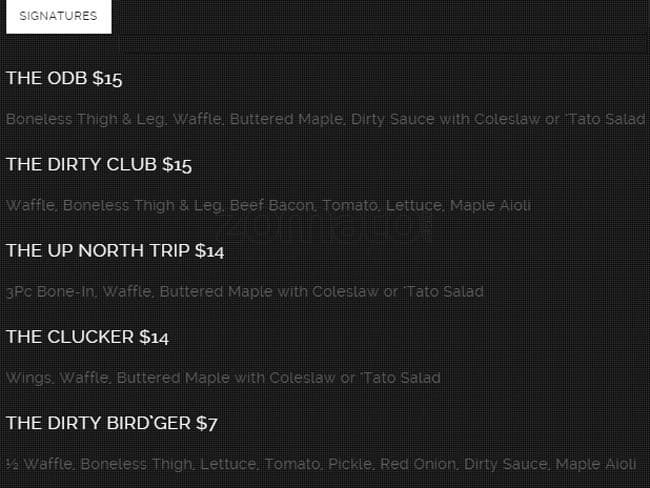 Menu of The Dirty Bird photo2