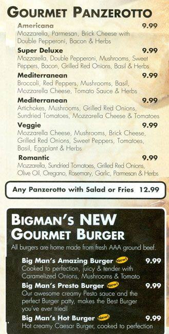 Menu of Bigman’s Family Dining photo9